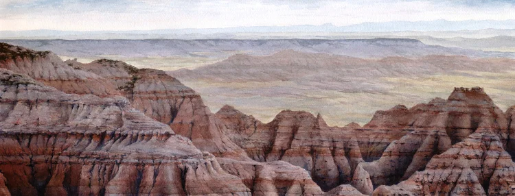 Stronghold Table from Sheep Mountain watercolor : 11.125 x 28" : print $200 : original sold