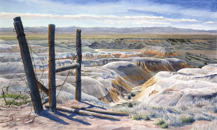 Cedar Creek from Blindman Table watercolor : 12 x 20" : print $150 : original sold