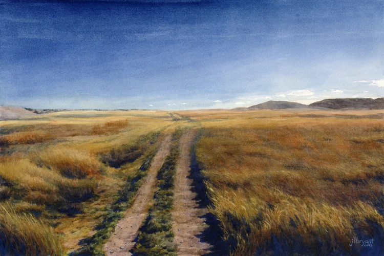Heading West in Stronghold District watercolor : 13.75 x 20.75" : print $175 : original available
