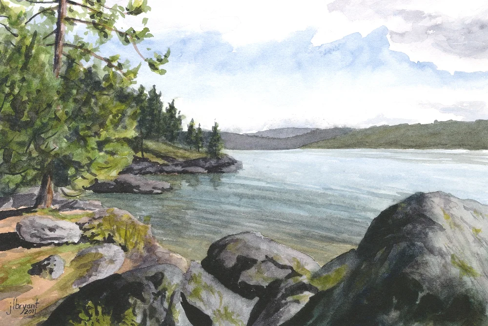 Tubbs Hill: West Side watercolor : 12 x 8" : print $70 : original available through The Art Spirit Gallery .
