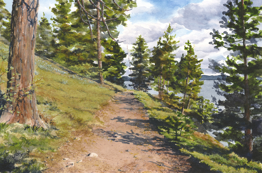 Tubbs Hill: Trail watercolor : 12 x 8" : print $70 : original sold