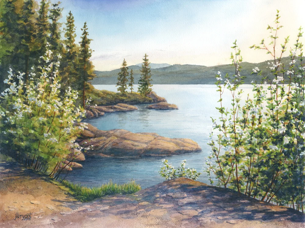 Tubbs Hill: First Blooms watercolor : 12 x 16" : print $115 : original sold