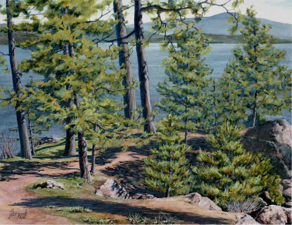 Tubbs Hill: Trees watercolor : 10 x 13" : original sold