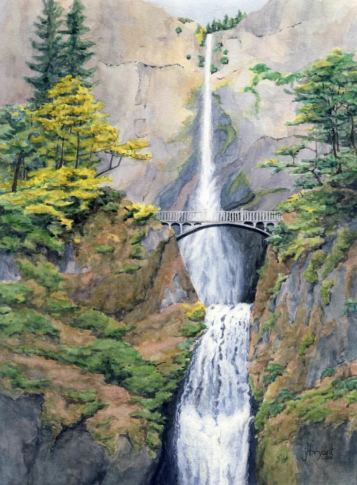 Multnomah Falls watercolor : 12 x 16" : print $115 : original sold