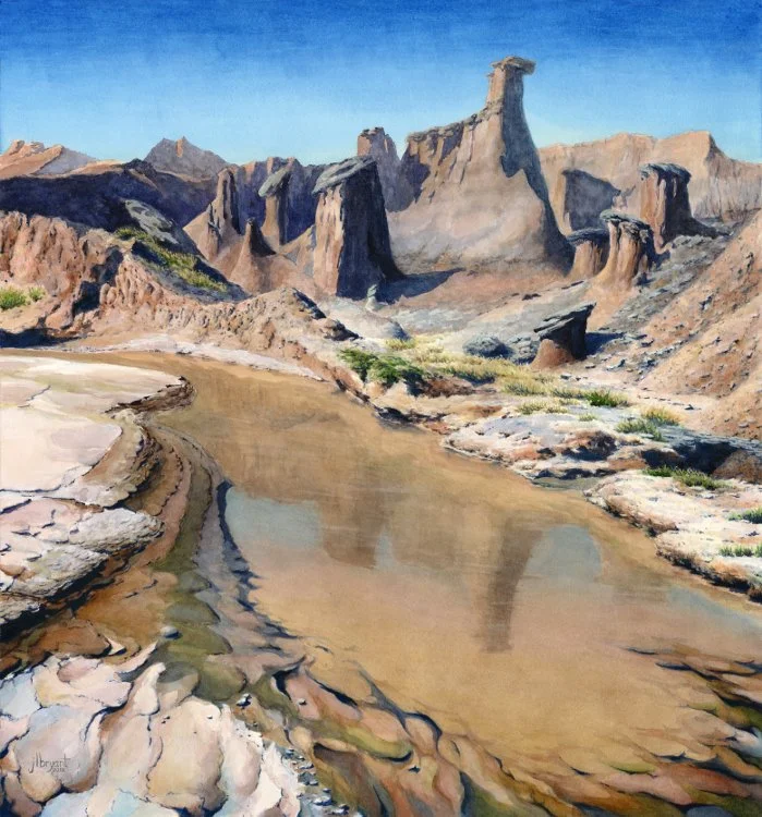 Springtime Reflections in Palmer Creek, Badlands National Park