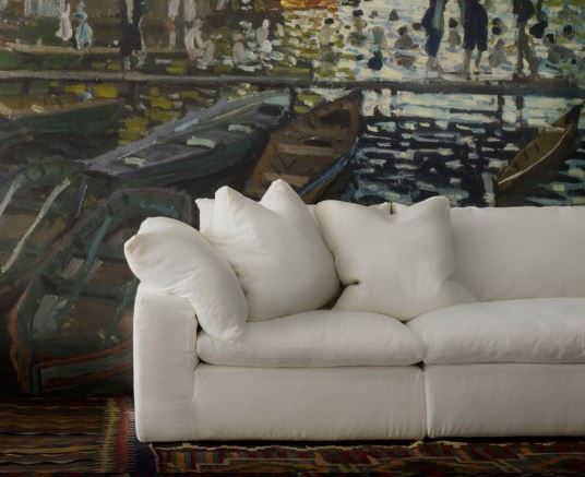White Washed Linen Sofa