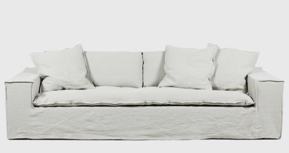 White Washed Linen Sofa