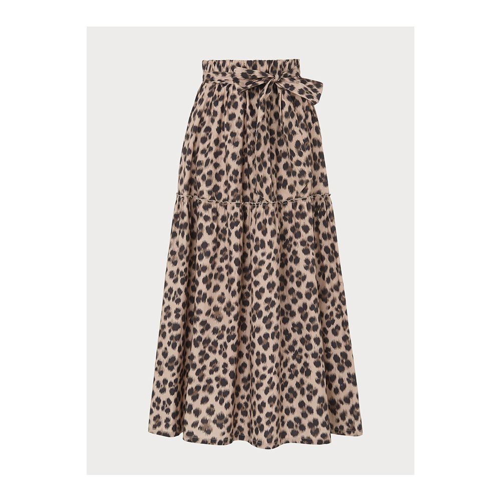 Leopard pront cotton skirt by L.K.Bennett £175