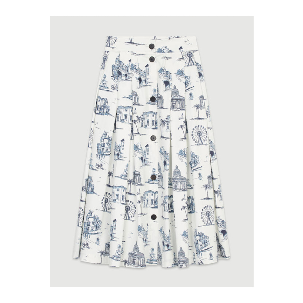 Midi skirt with Paris print by Maje £125