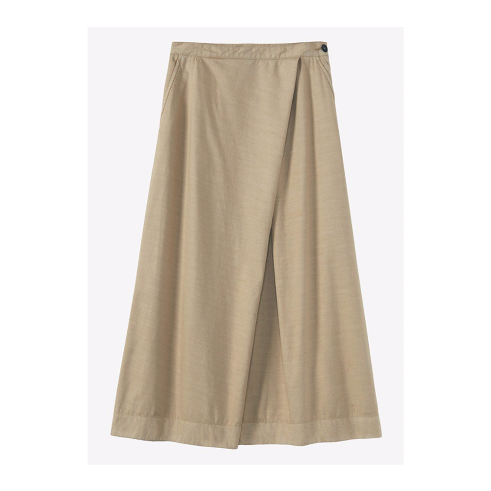 Cotton twill front pleat skirt by Toast £120