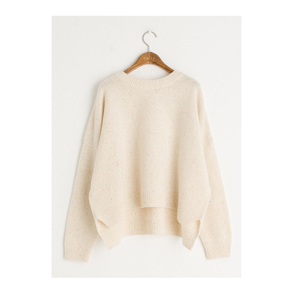 Oatmeal round neck jumper by Olive £55