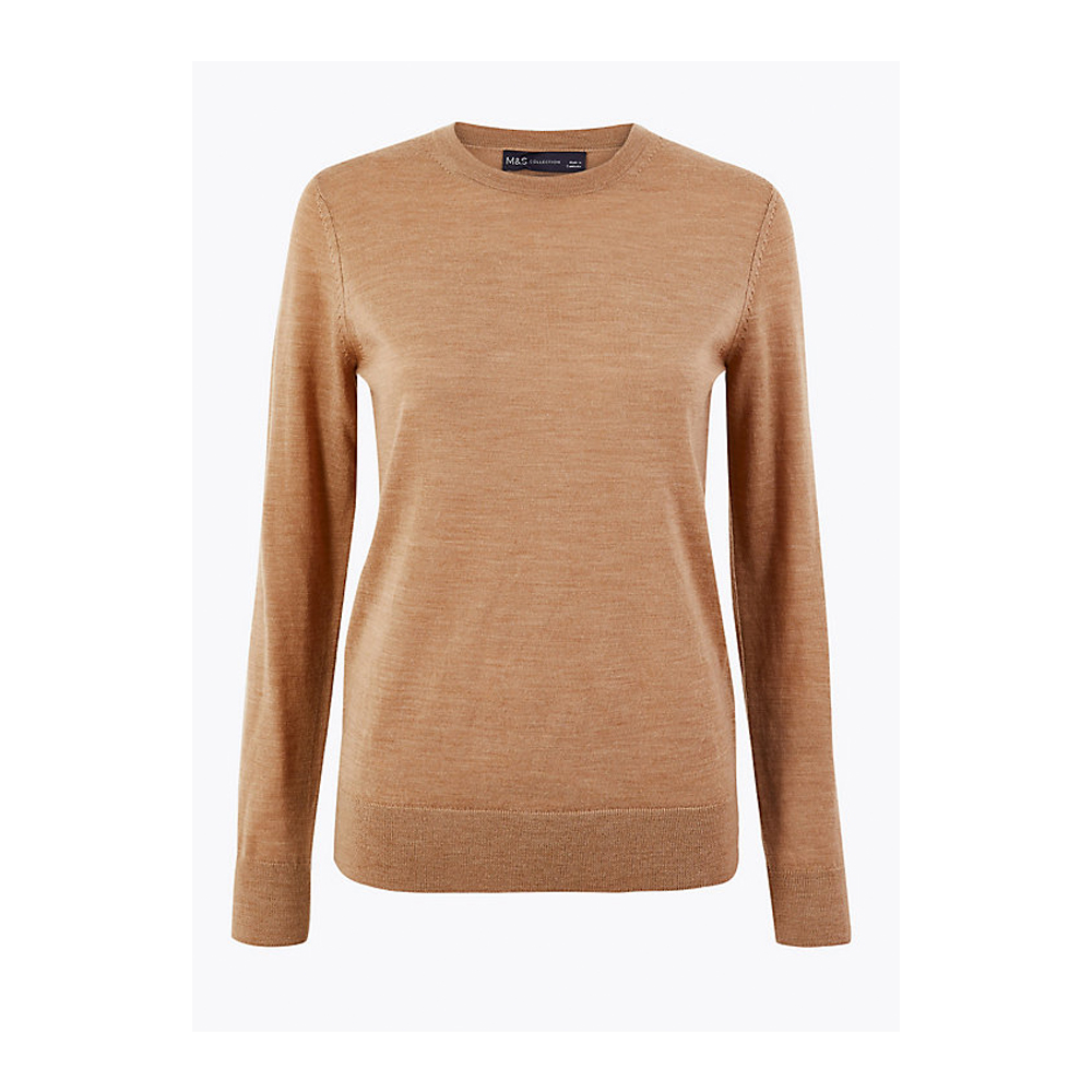 Merino wool jumper in camel by M&amp;S £29.50