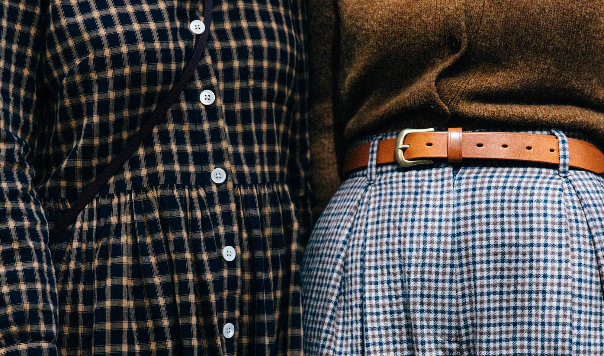 toast japanese cotton check shirt dress Toast checked shirt dress