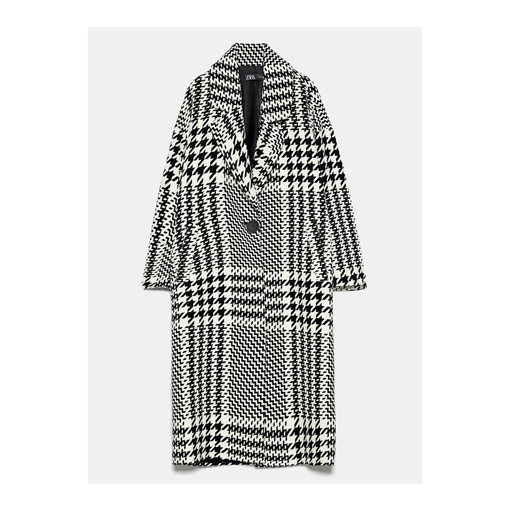 Oversized check coat by Zara £99.99