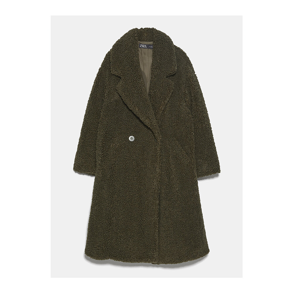 Faux shearling coat by Zara £89.99