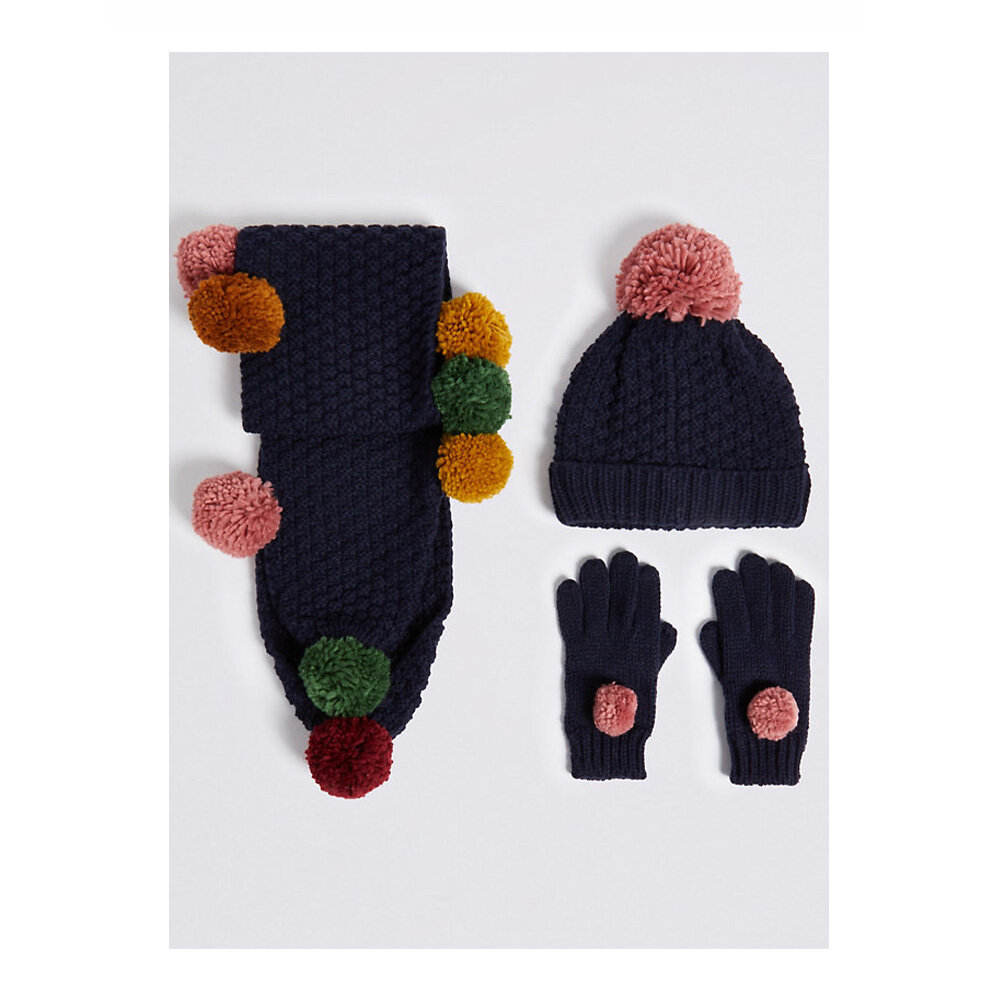 Kids' hat, scarf &amp; gloves set by M&amp;S £19.50