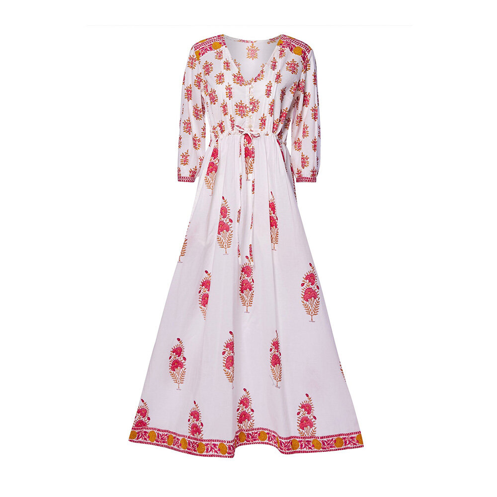 Organic cotton dress by Pink City Prints £160