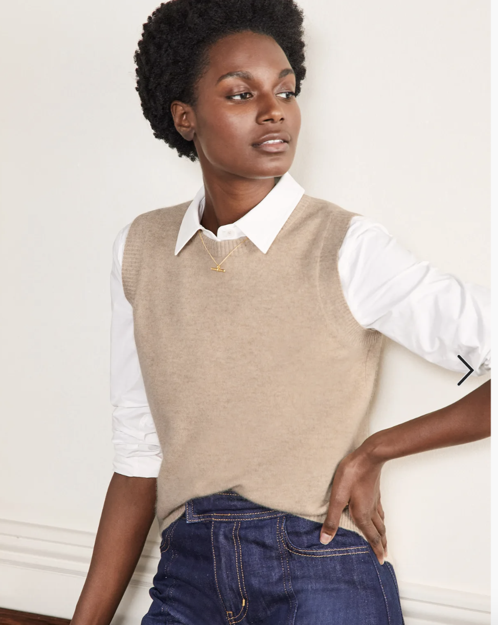 Cashmere knitted vest, £90, Boden