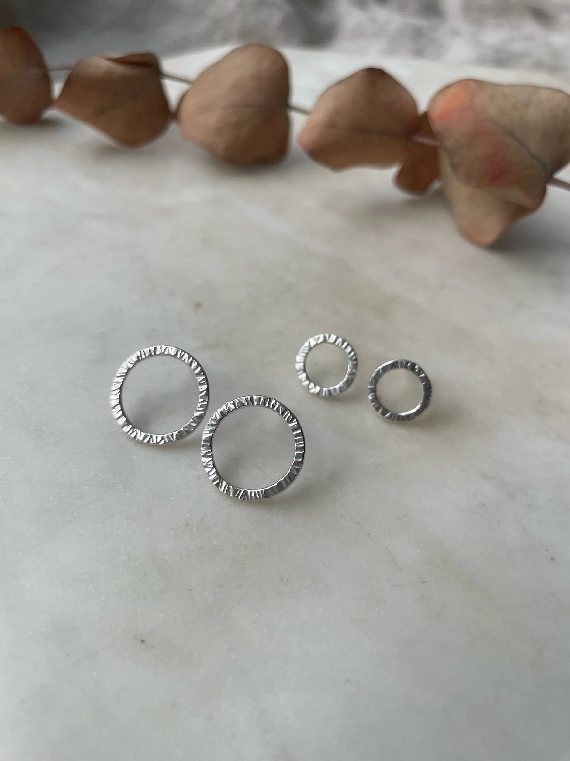 Bark Circle Studs