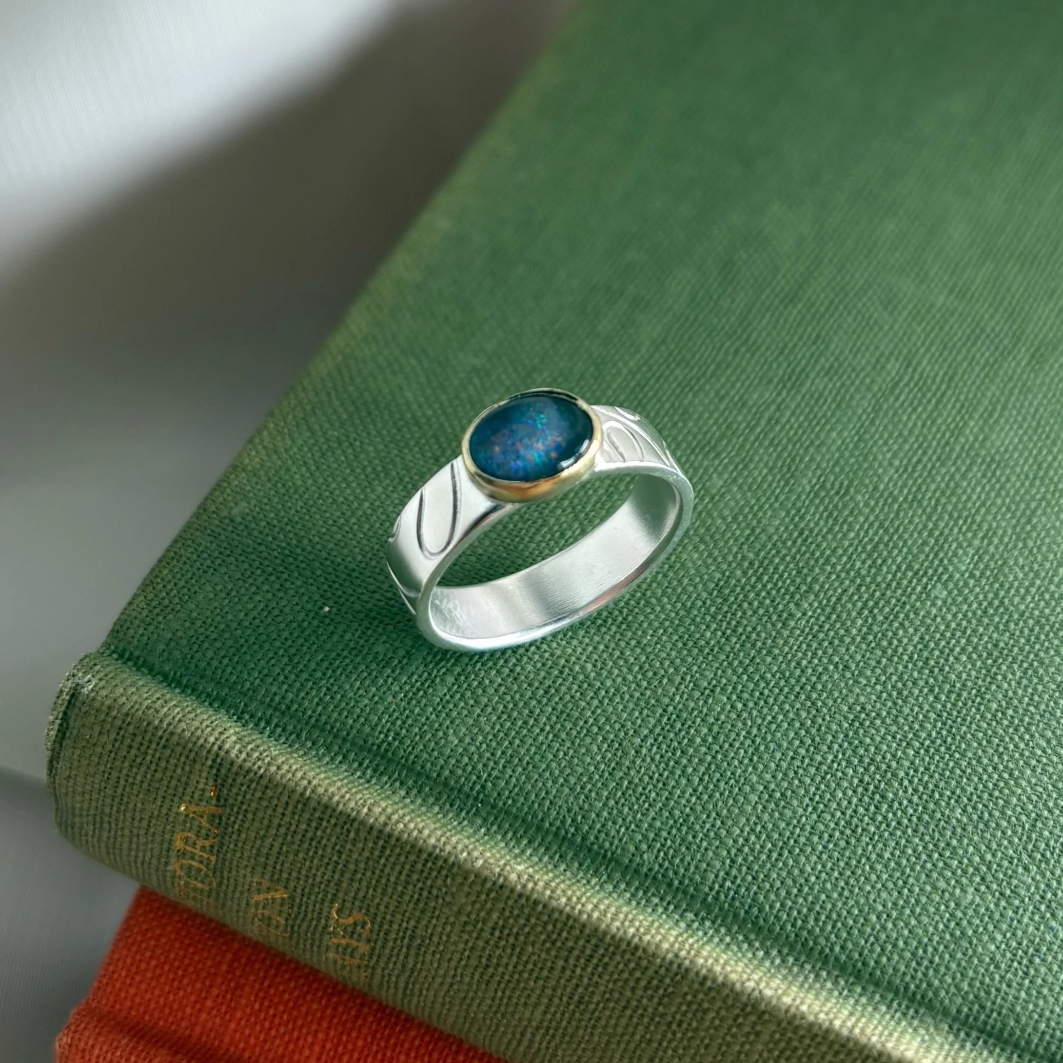 COMING SOON / Flat Wiggle Ring with Opal