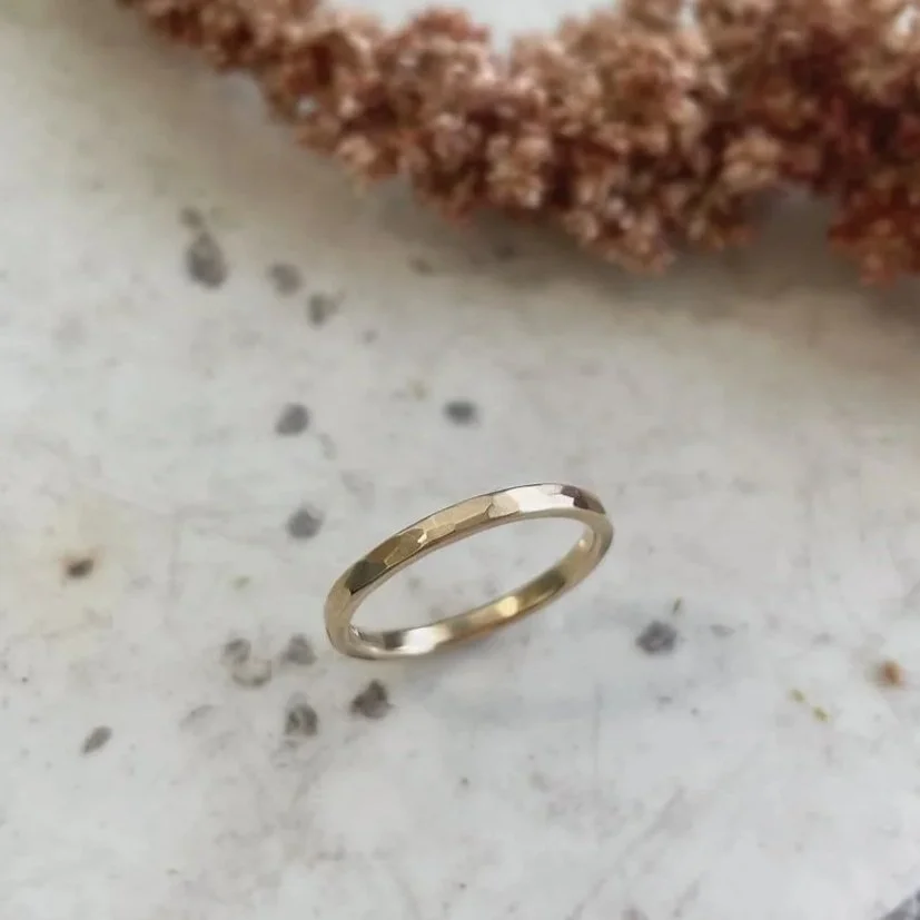 Gold Rock Ring (2mm)