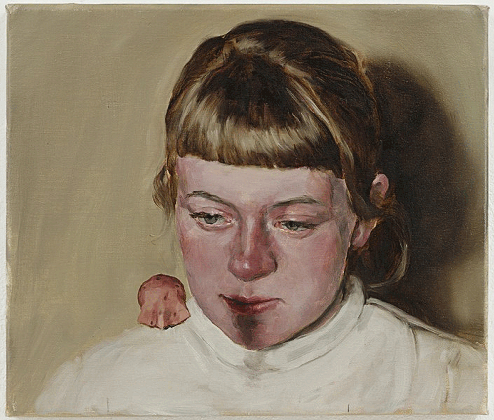 Michaël Borremans, The Hood, oil on canvas, 2007
