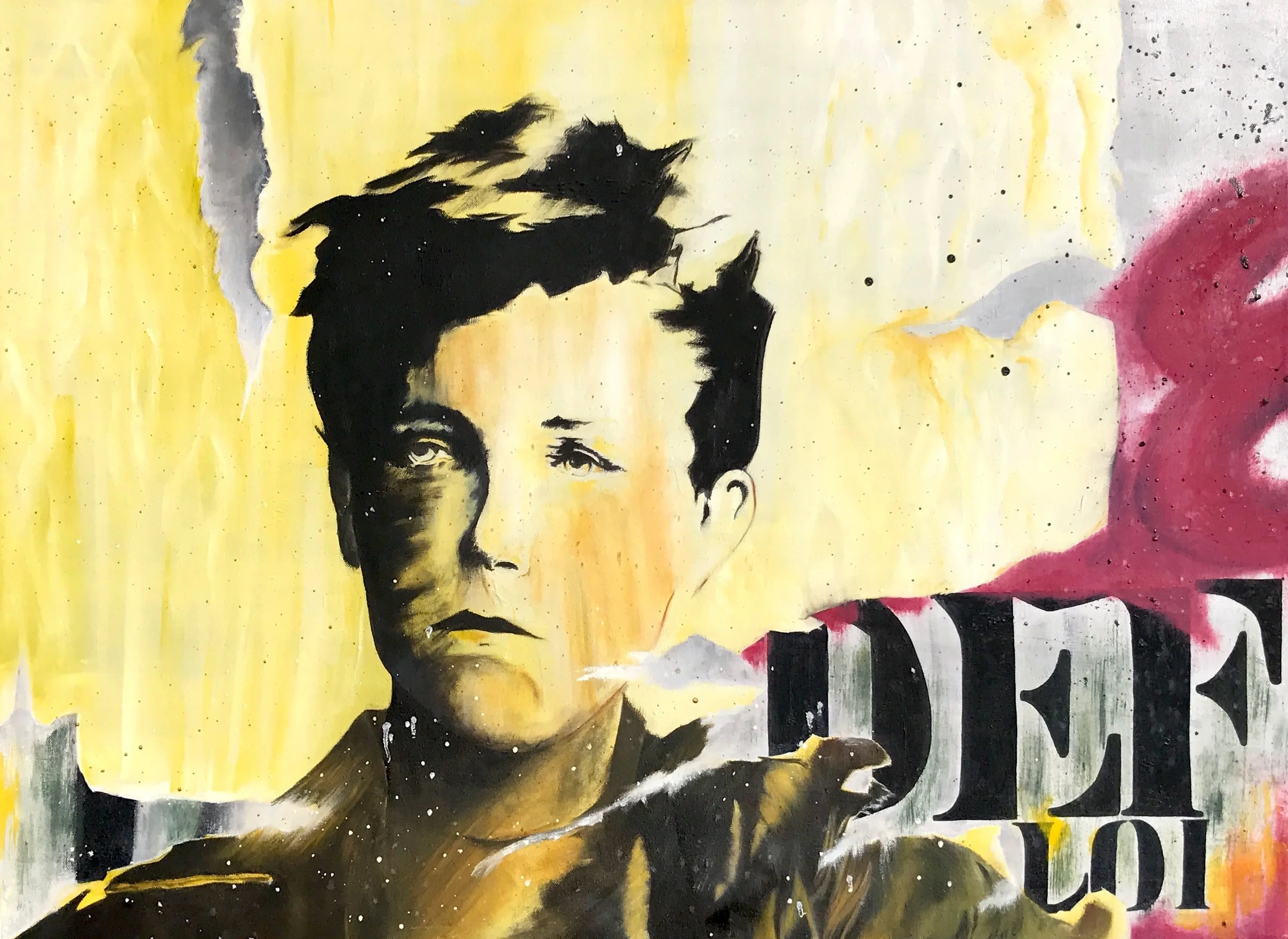 Oil on canvas rework of Arthur Rimbaud street art