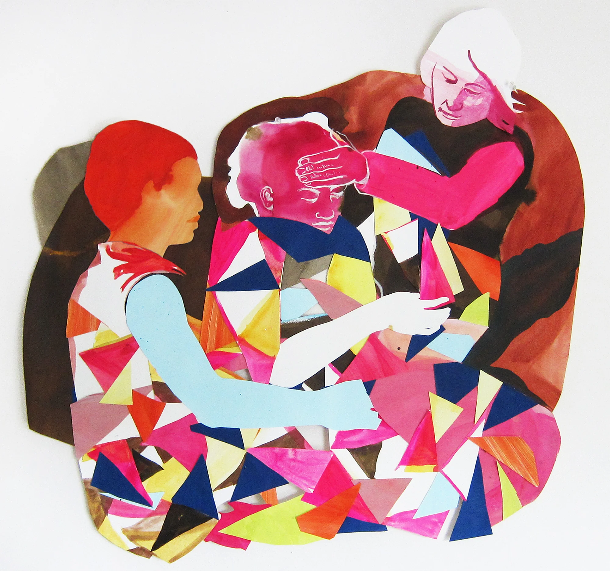Emergency Blanket , 2016 ink, acrylic, cut paper, 31" x 28"