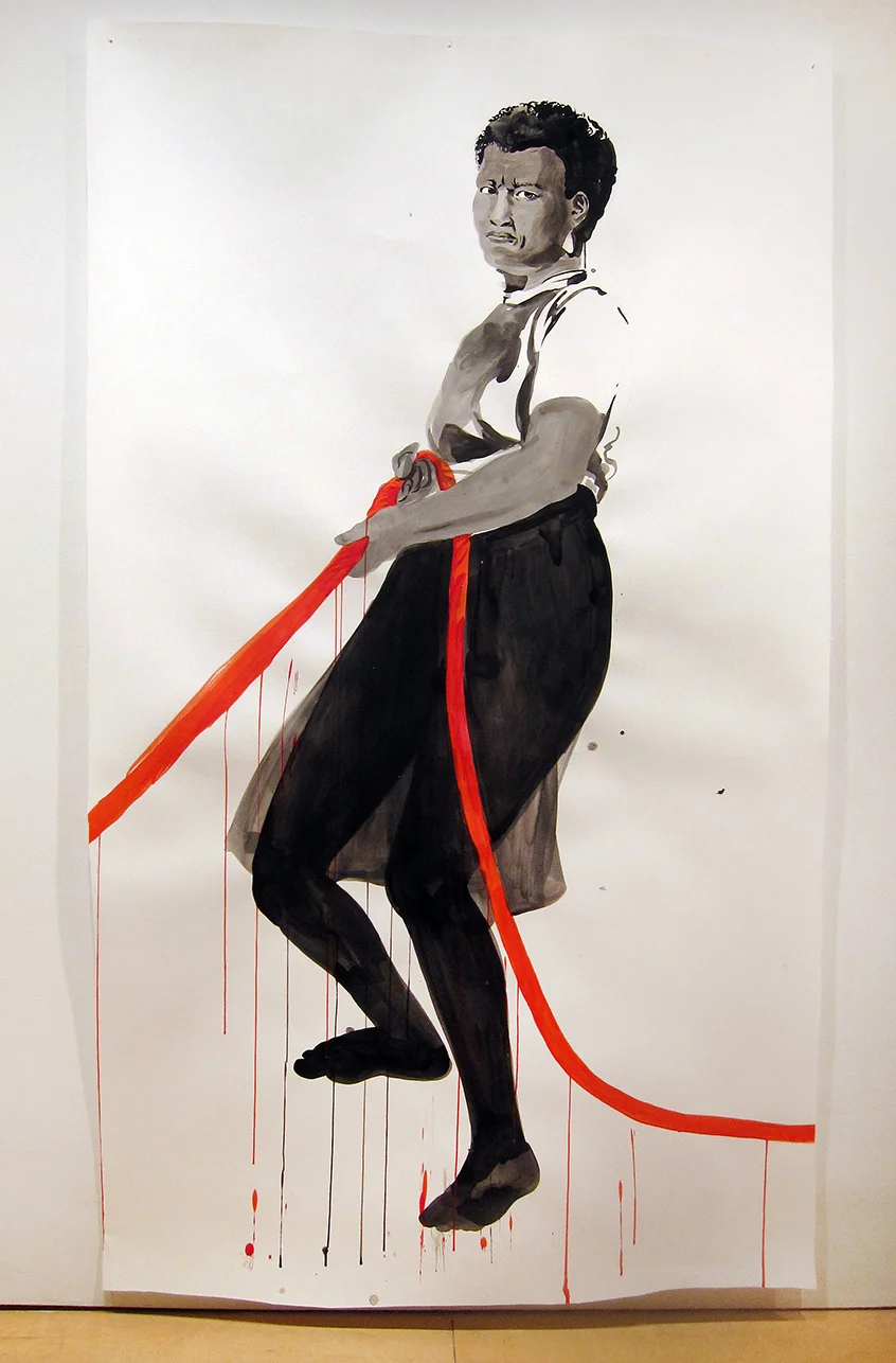   Future Foremothers: Octavia , 2016 ink and acrylic on paper, 90" x 51" 