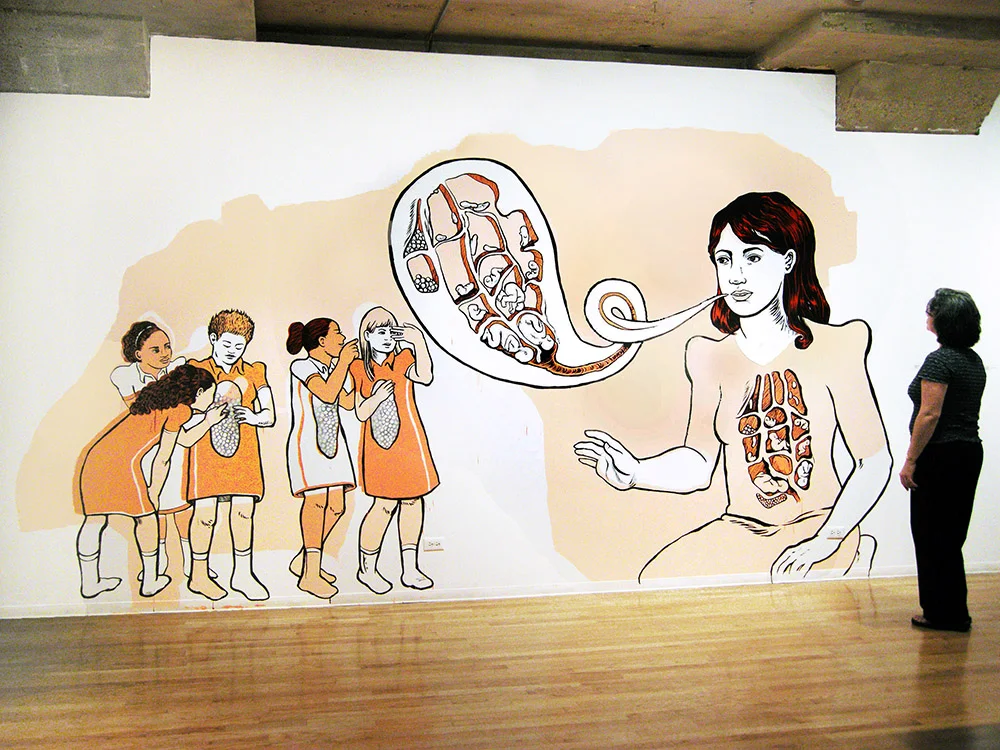 Inheritance , 2009 ink and latex paint on wall, 121" x 250"