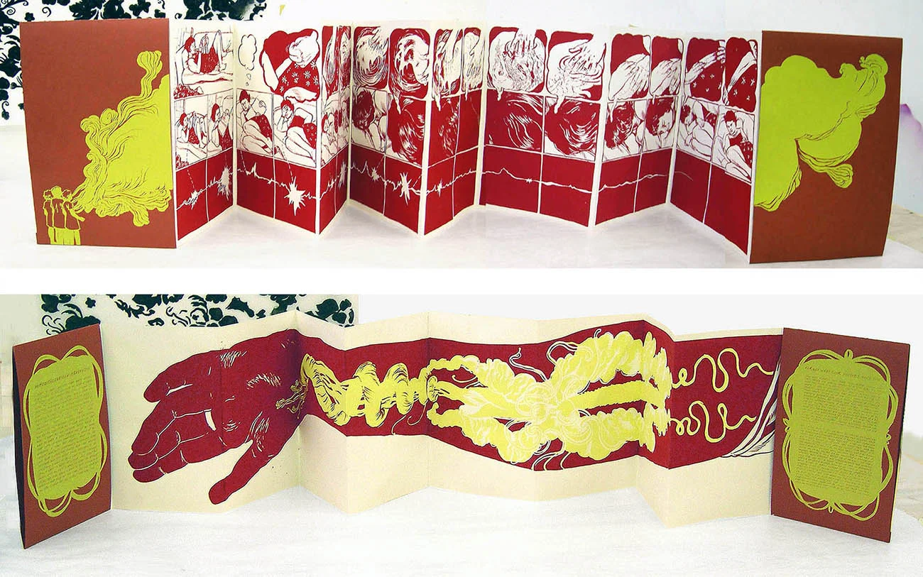 Demedicalization Manifesto , 2005 artist book edition, three-color screenprint on cut and folded paper, 15" x 12" x 1.5" closed, edition of 50