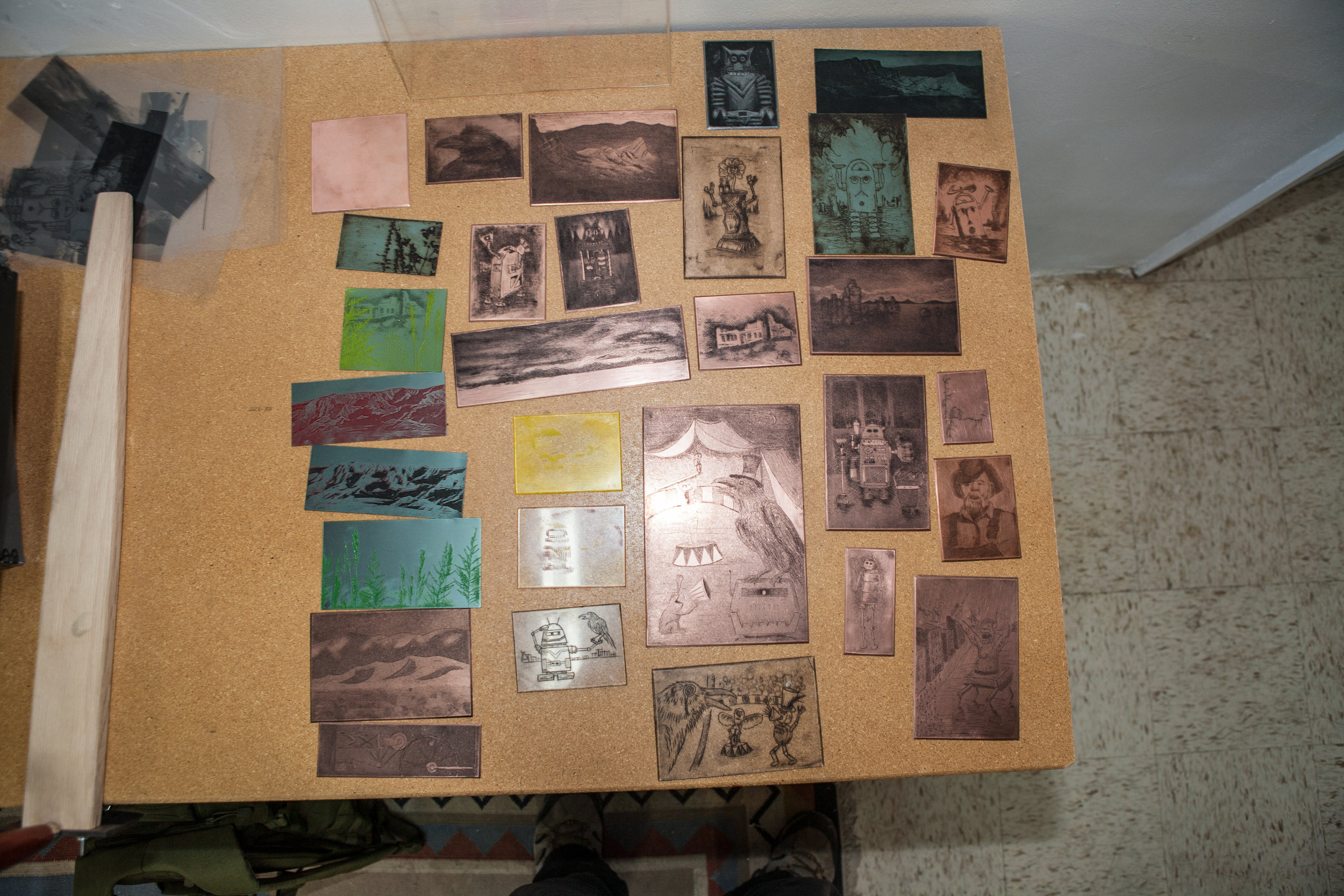 I produced a number of pieces during my stay there. These are all the plates I worked while at the Goldwell.