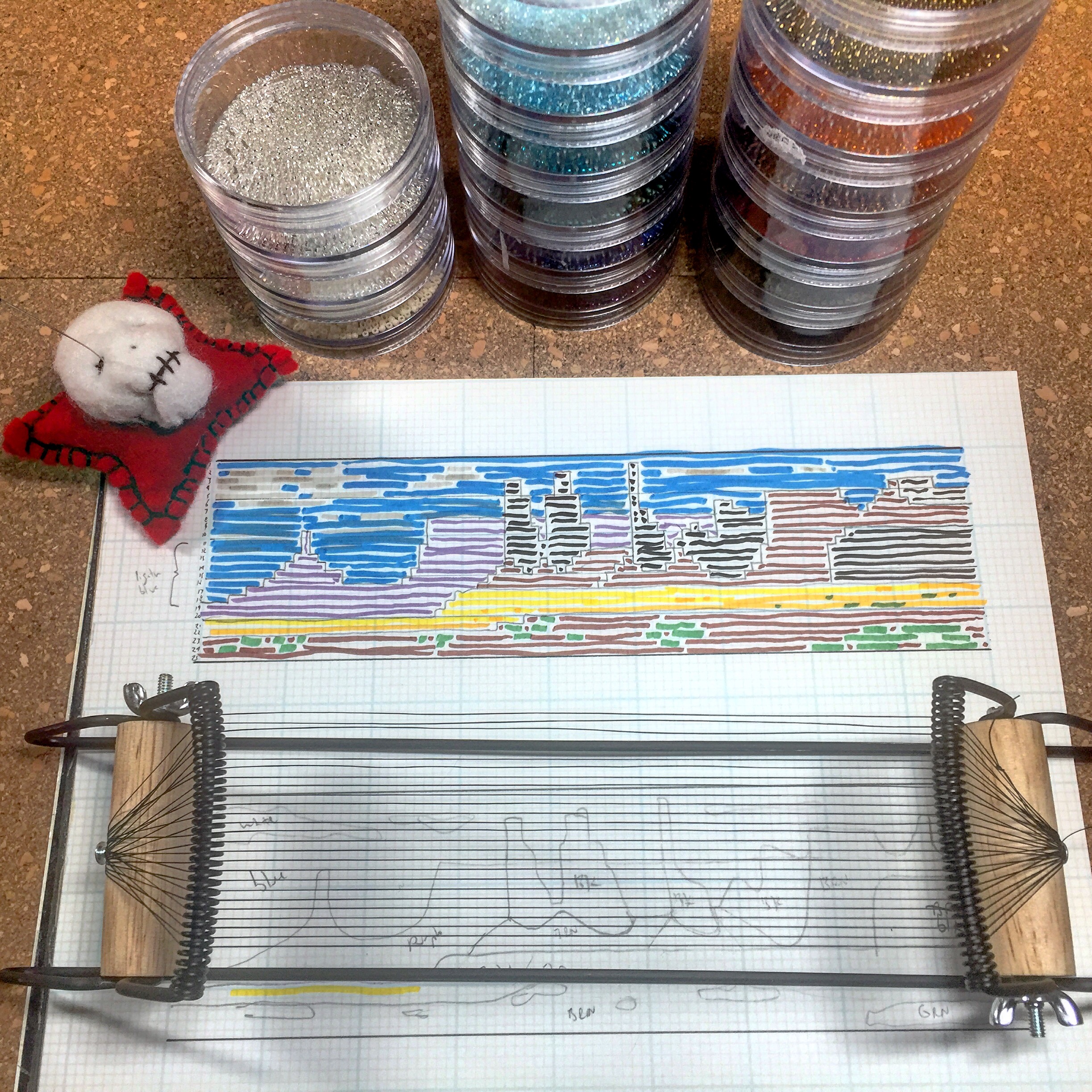 Planogram and loom for a landscape piece.