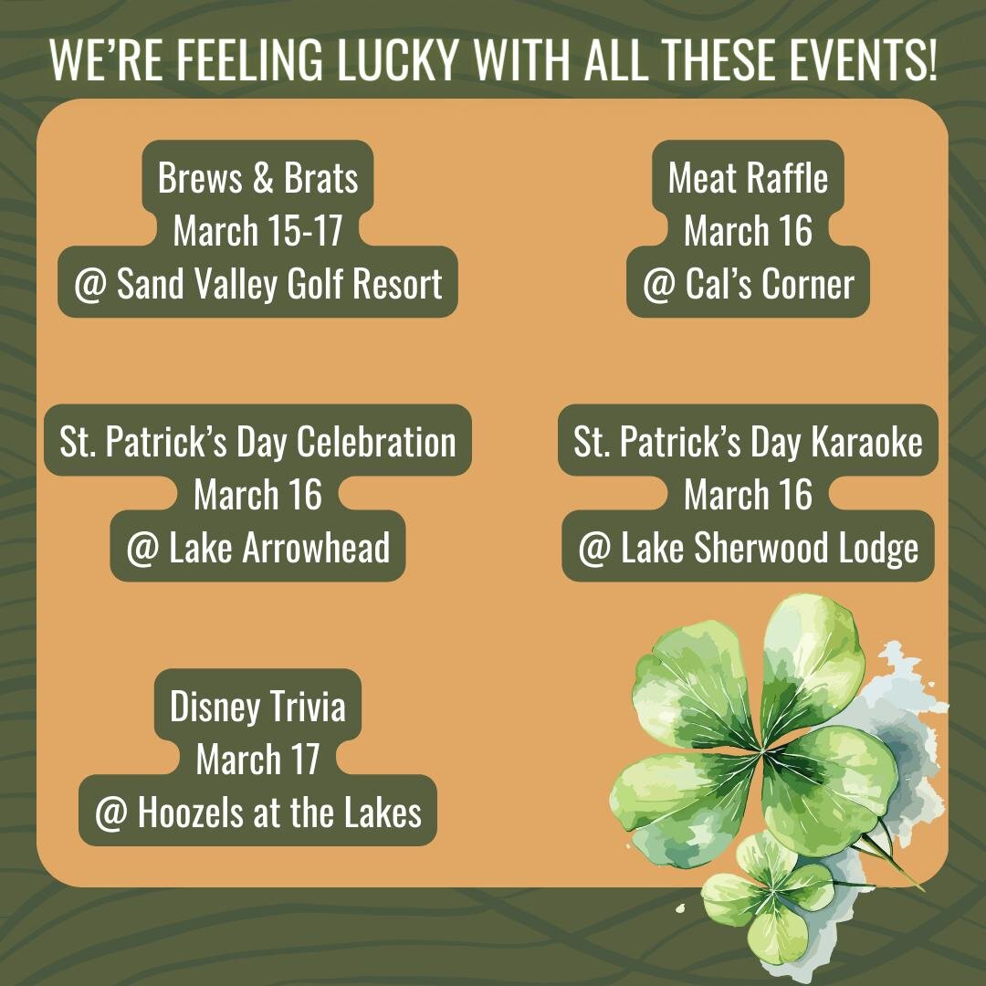 🍀How lucky are we to have so many events in Rome this St. Patrick's Day Weekend? 🍀 
Whether you're a &quot;wee bit&quot; Irish or not, there are always events that re worth their weight in gold in Rome, WI!
 
For more information (and to view other