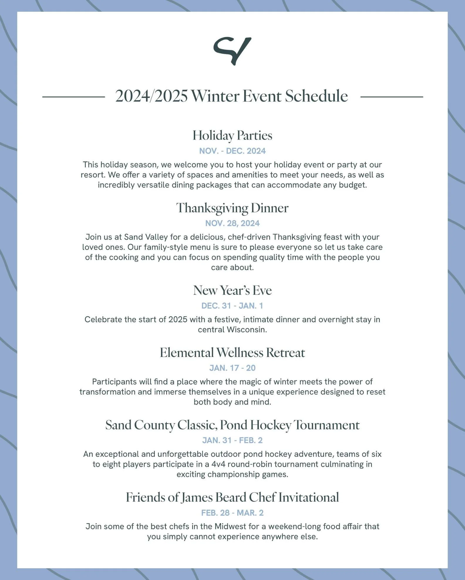 Contrary to what you may think, there&rsquo;s still plenty of snowy fun to be had at Sand Valley when the courses close and the greens start to turn white. Whether it&rsquo;s hosting holiday parties at the Mammoth Bar, relaxing and &ldquo;chilling&rd