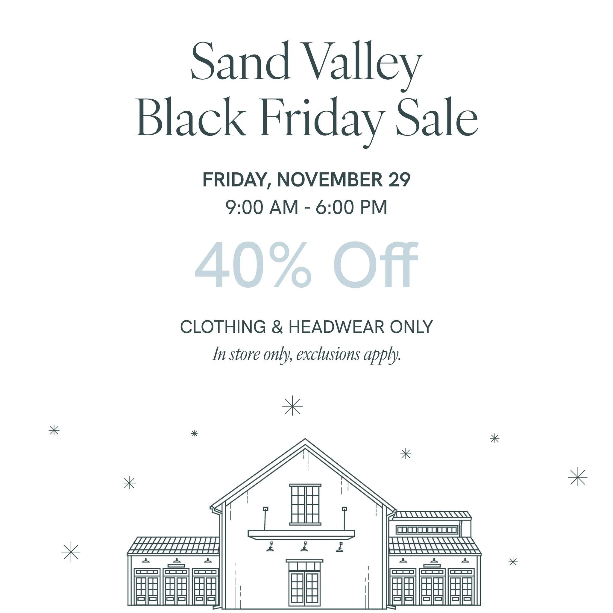 We're sharing a great deal from one of our local stops, the Sand Valley Golf Shop! On Friday, clothing &amp; headwear will be 40% off during store hours (9:00 AM-6:00 PM).
If you're looking "fore" great golf gear that'll fit your secret San