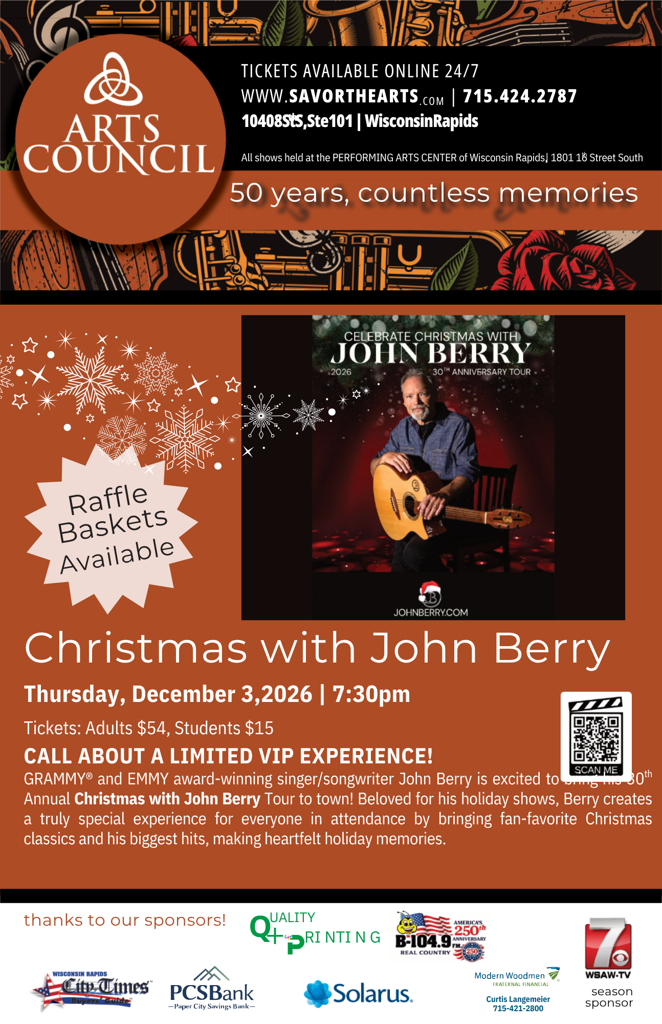 Arts Council of South Wood County: Christmas with John Berry