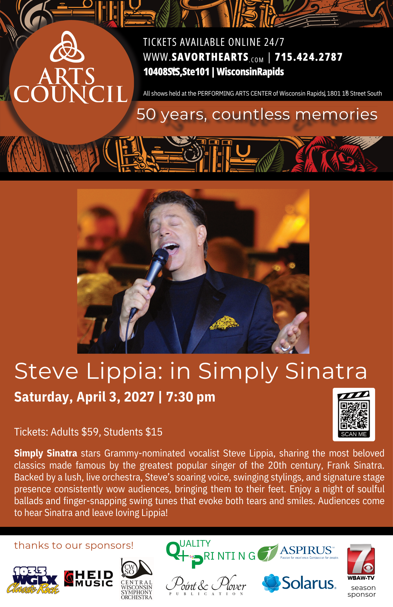Arts Council of South Wood County: Steve Lippia in Simply Sinatra (featuring the Central Wisconsin Symphony Orchestra)