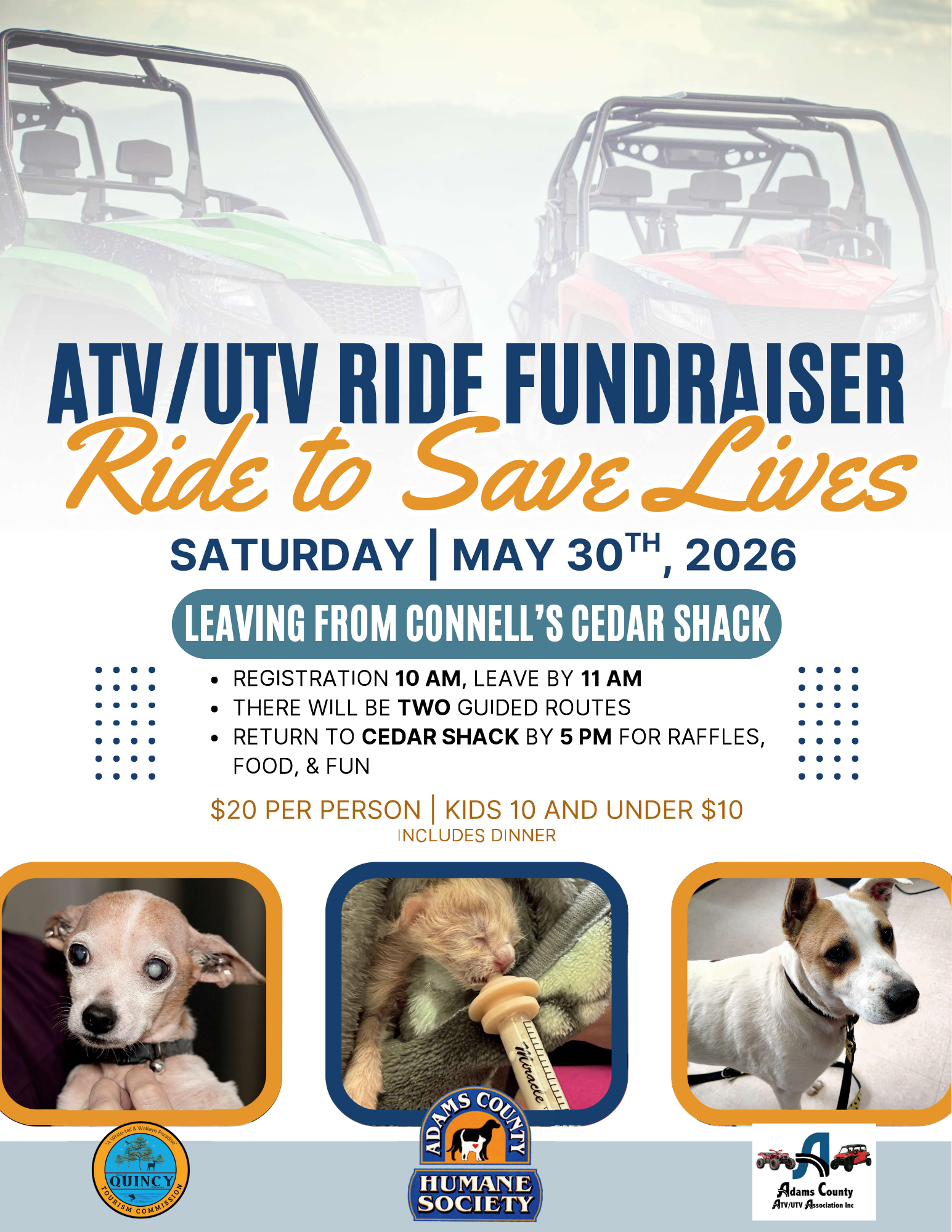 ATV/UTV Ride Fundraiser for Adams County Humane Society