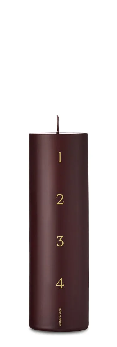 ADVENT CANDLE, PILLAR, DEEP WINE