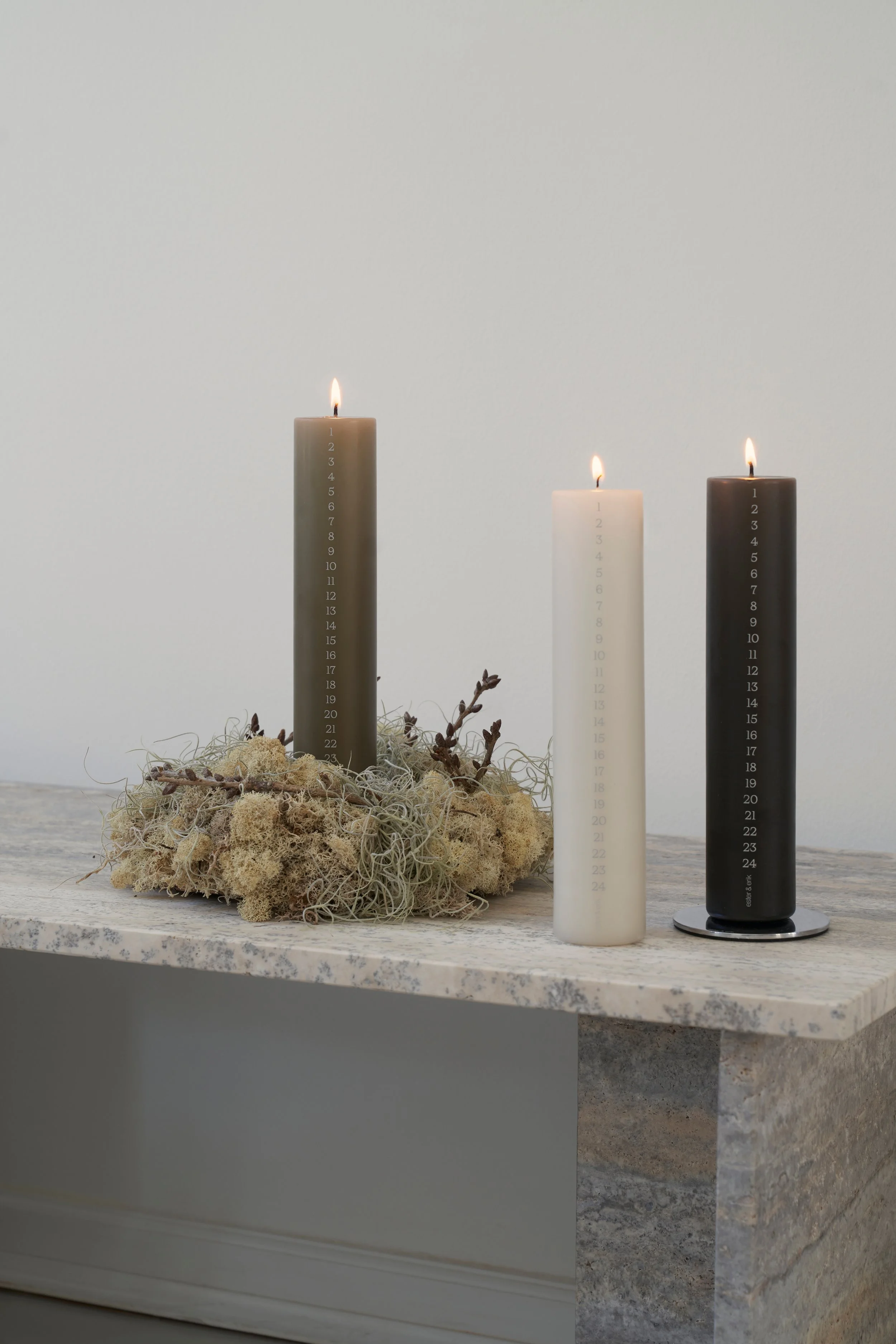 Calendar Candle, Pillar,  1-24