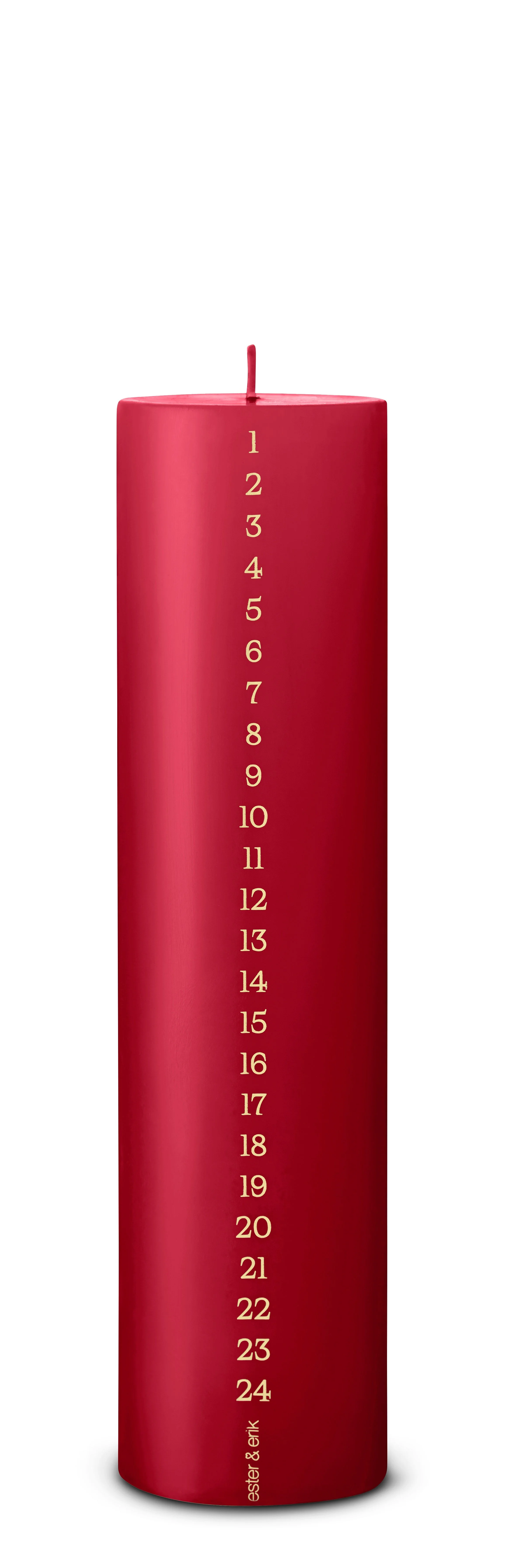 WINTER BERRY PILLAR CALENDAR CANDLE | 1–24 | GOLD NUMBERS