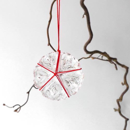 GLASS SNOWFLAKE, RED