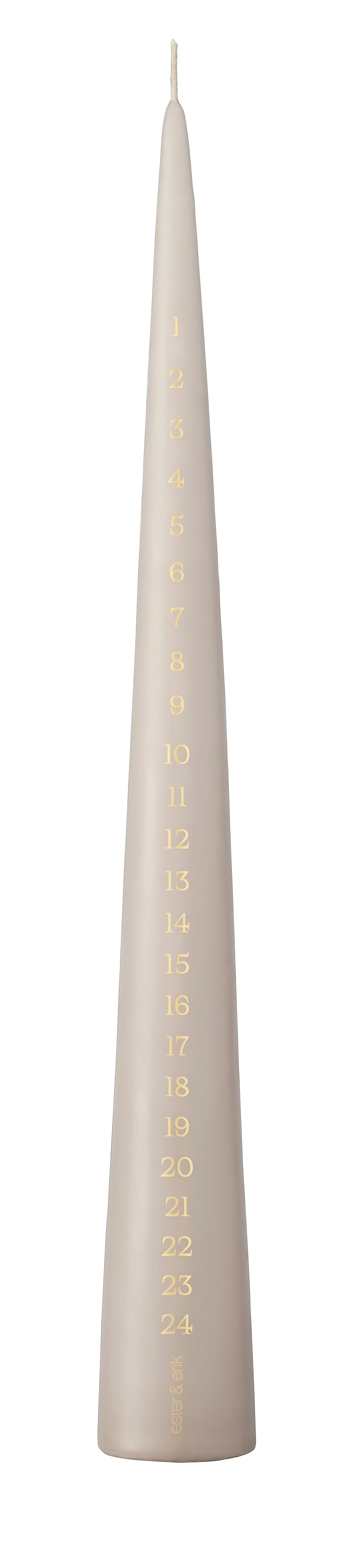 CALENDAR CANDLE, CONE, LINEN GREY