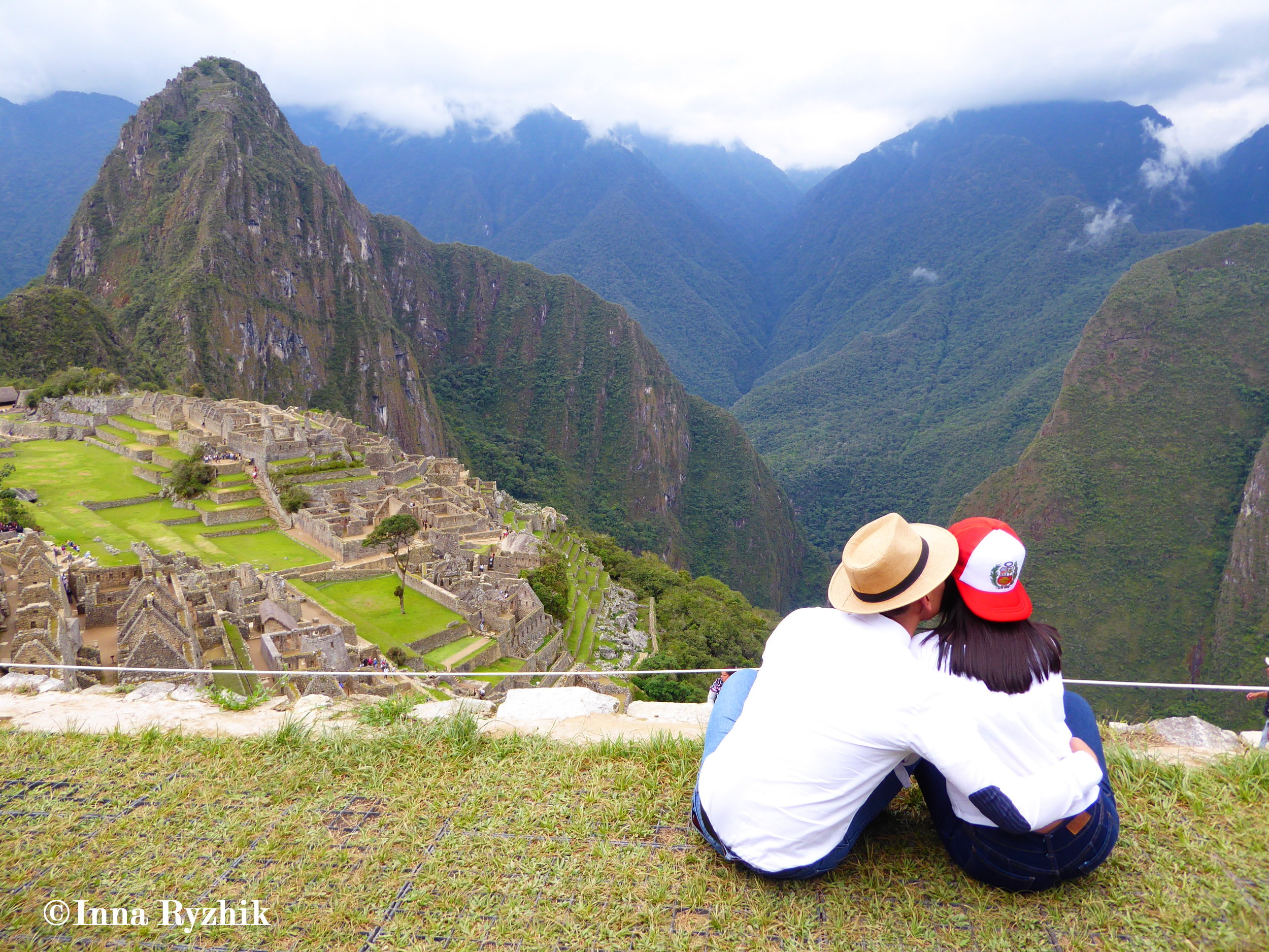 Pareja al Pico / Pair at the Peak - Machu Picchu. "All you need is love, love / Love is all you need."