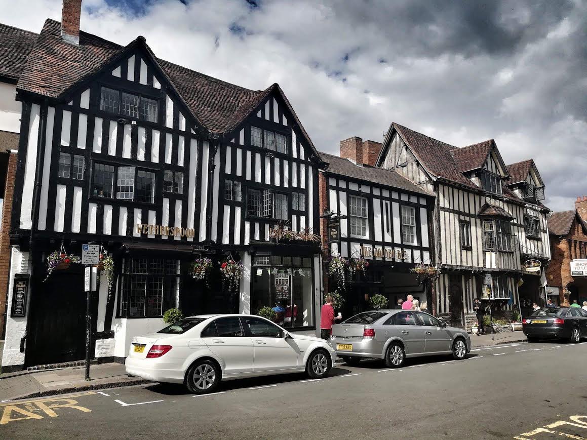 The town of Stratford-upon-Avon. Shakespeare's hood!