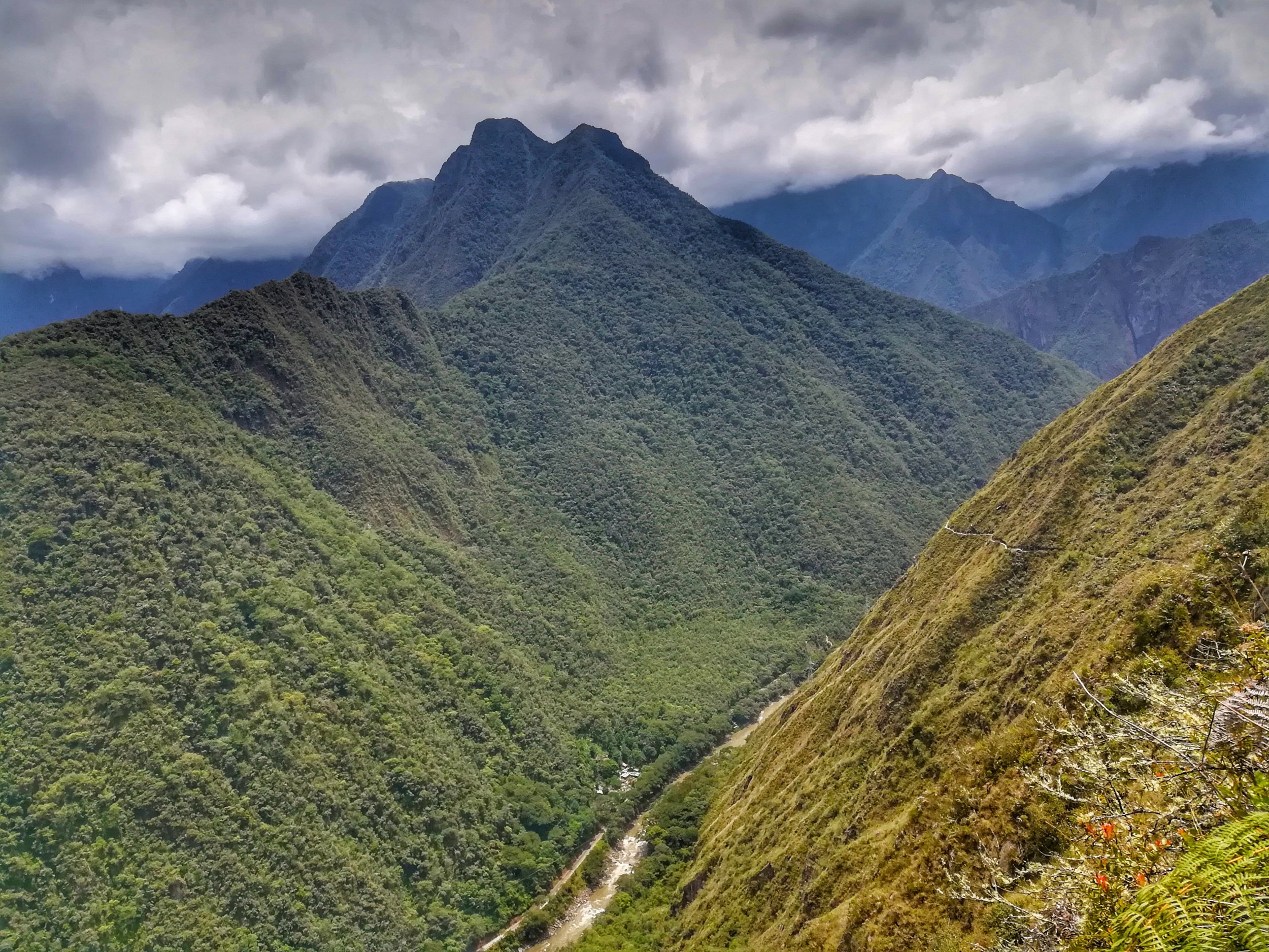 If you can see the small line in the mountain on the right...that was some of our path!