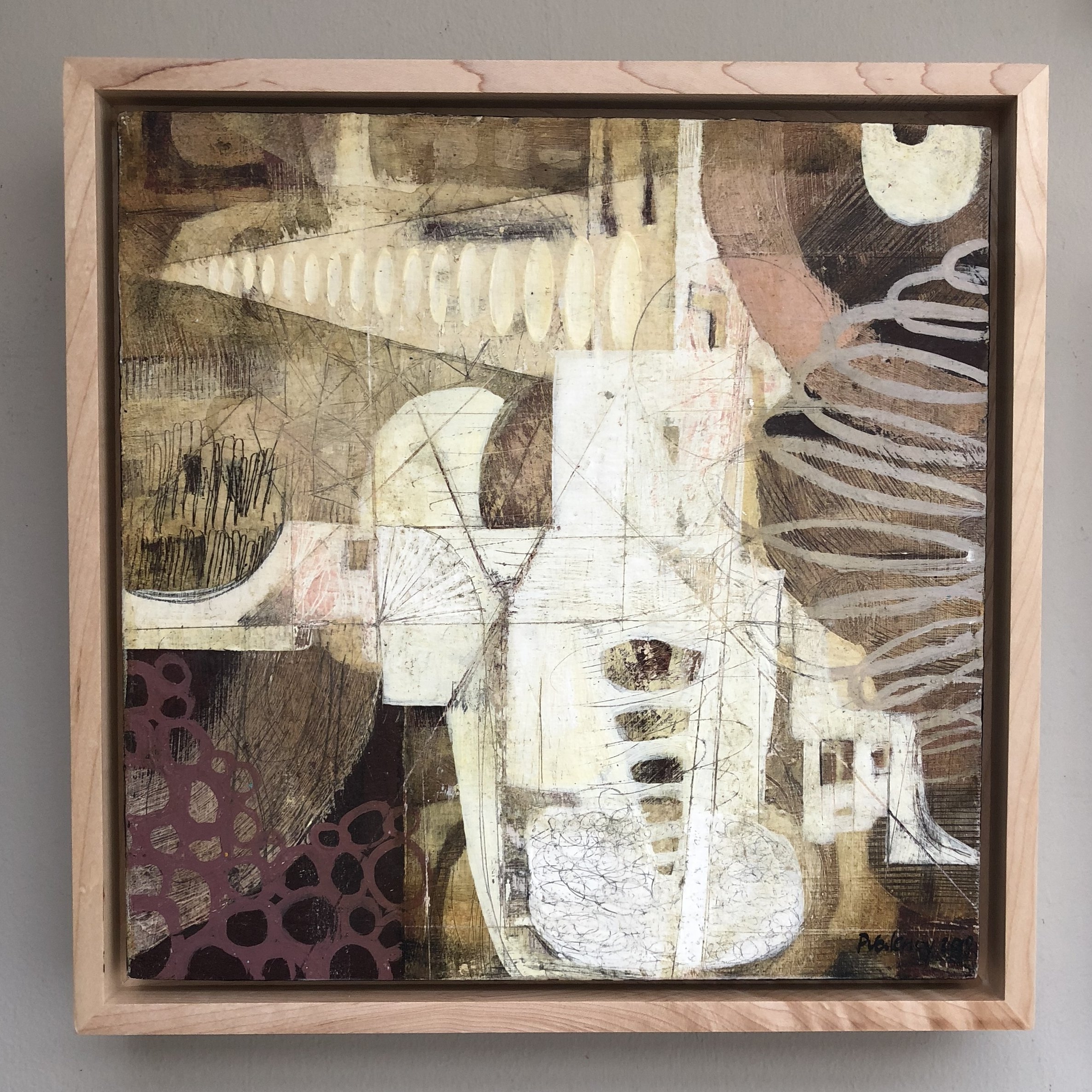   Imaginary Space   Mixed-media painting on Panel / Board / MDF  by  Paula Valenzuela   Size: 14 x 14"   $550.00  