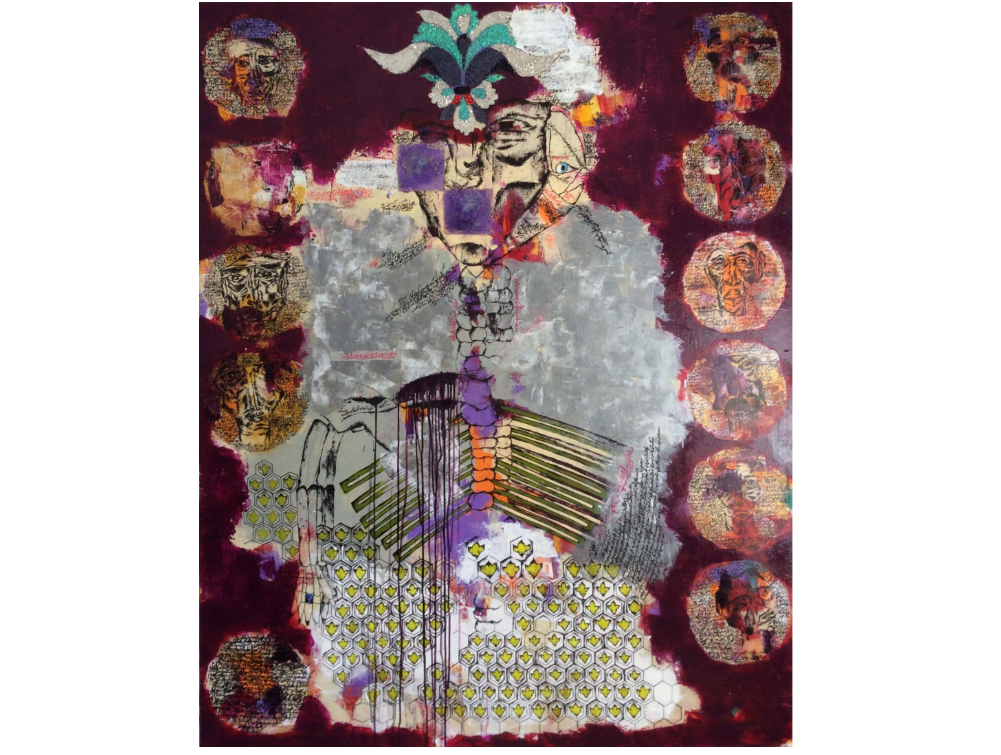 "My Brides" by Yasaman Moradi , 36" x 48", Mixed Media Acrylic, Gems