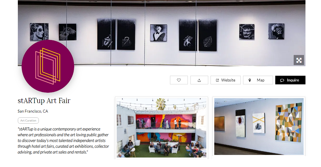 Like Wescover, stARTup is a unique platform where creators can interact with art professionals and the art loving public. And we’re the first art fair with a Creator profile !